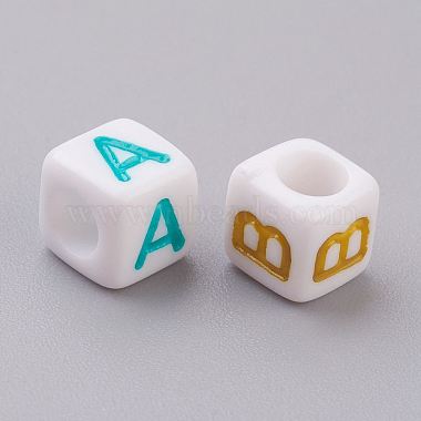 Mixed Letters Acrylic Cube Beads(X-PL38C9308)-2