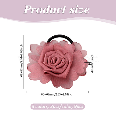 9 St&uuml;ck 3 Farben Polyester Haaraccessoires(OHAR-GO0001-16)-2