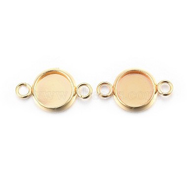 Real 24K Gold Plated Flat Round 201 Stainless Steel Links