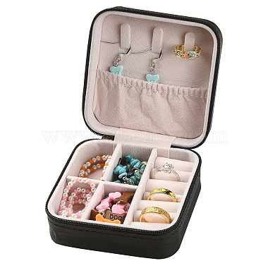 Imitation Leather Jewelry Zipper Box(LBOX-T001-01D)-7