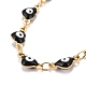 Enamel Heart with Evil Eye Link Chains Bracelet(BJEW-P271-07G-03)-2