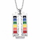 Rainbow Alloy Blade Pendant Necklaces(NJEW-O121-02P)-1