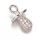 Dummy Pacifier Brass Micro Pave Cubic Zirconia Charms(ZIRC-K016-03P)-1