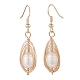 Natural Pearl Teardrop Dangle Earrings(EJEW-JE05091-02)-2