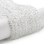 Electroplate Transparent Glass Beads Strands, Faceted(32 Facets), Round, Pearl Luster Plated, Clear, 3mm, Hole: 0.8mm, about 164~166pcs/strand, 19.69~19.88 inch(50~50.5cm)(X-EGLA-A035-T3mm-A19)
