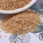 MIYUKI Delica Beads, Cylinder, Japanese Seed Beads, 11/0, (DB0852) Matte Transparent Light Topaz AB, 1.3x1.6mm, Hole: 0.8mm, about 2000pcs/bottle, 10g/bottle(SEED-JP0008-DB0852)