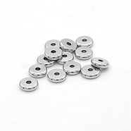 304 Stainless Steel Beads, Disc/Flat Round, Stainless Steel Color, 8x2mm, Hole: 2mm(A-STAS-N090-JA721-8)