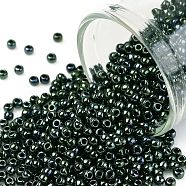 TOHO Round Seed Beads, Japanese Seed Beads, (89) Metallic Moss, 11/0, 2.2mm, Hole: 0.8mm, about 5555pcs/50g(SEED-XTR11-0089)