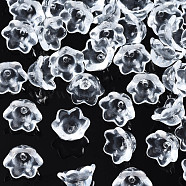 Transparent Glass Beads, Flower, Clear, 7x11.5x11.5mm, Hole: 1.2mm(GLAA-Q089-002C-001)
