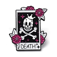 Enamel Pins, Black Alloy Badge for Halloween, Skull, 30x25.5x1mm(JEWB-Q037-01A)