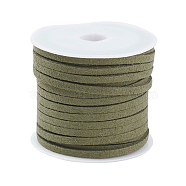 Faux Suede Cord, Faux Suede Lace, Dark Olive Green, 3x1.5mm, about 5.46 yards(5m)/roll(X-LW-R003-1136)