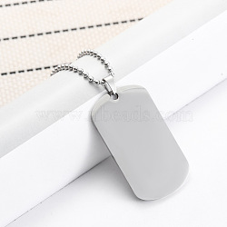 Stainless Steel Military Dog Tag Pendant Necklaces, Box Chain Necklaces(JF4506-2)