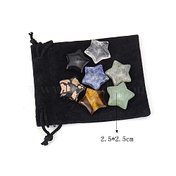 7Pcs Mixed Gemstone Display Decorations, for Home Decoration, Star, 25x25mm, 7pcs/set(PW-WG33192-04)