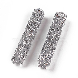 Glass Rhinestone Beads, For DIY Jewelry Craft Making, Tube, Comet Argent Light, 32~33x6mm, Hole: 0.8mm(X-GLAA-P046-C06)