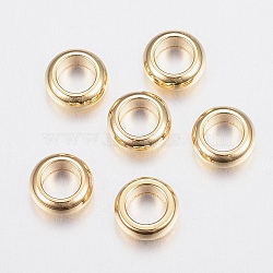 304 Stainless Steel Spacer Beads, Rondelle, Golden, 3.5x1.5mm, Hole: 2mm(STAS-H436-17B)