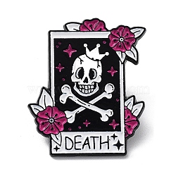 Enamel Pins, Black Alloy Badge for Halloween, Skull, 30x25.5x1mm(JEWB-Q037-01A)