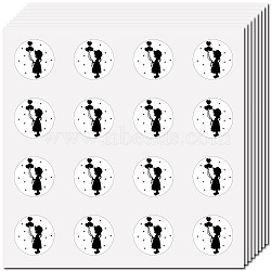 8 Sheets Plastic Waterproof Self-Adhesive Picture Stickers, Round Dot Cartoon Decals for Kid's Art Craft, Human, 150x150mm, Sticker: 25mm(DIY-WH0428-042)