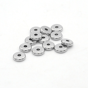 304 Stainless Steel Beads, Disc/Flat Round, Stainless Steel Color, 8x2mm, Hole: 2mm