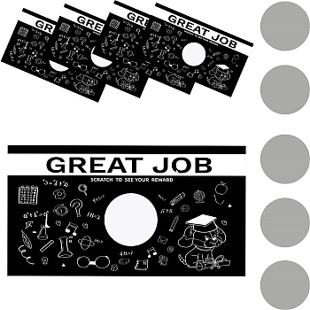 CRASPIRE 120 Sheets Rectangle Coated Scratch Off Film Reward Cards, DIY Scraping Award Card, Dog Pattern, 50x90mm