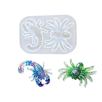 DIY Silicone Molds, Insect, Resin Casting Molds, for UV Resin, Epoxy Resin Craft Making, White, 73x80x15mm, Inner Diameter: 59~62x25~36mm