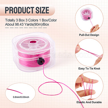 3 Boxes 3 Colors Flat Elastic Crystal String(EW-TA0001-12A)-3