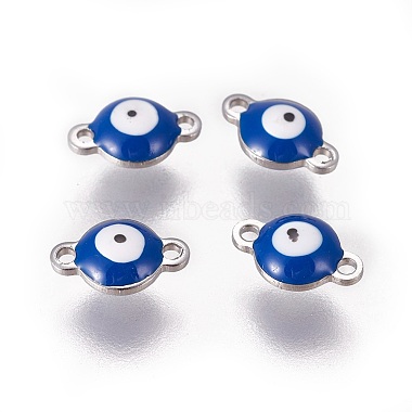 Stainless Steel Color Marine Blue Evil Eye 304 Stainless Steel Links