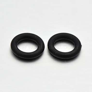 Black Donut Synthetic Rubber Spacer Beads