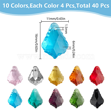 40Pcs 10 Colors Faceted Glass Pendants(GLAA-DC0001-40)-2