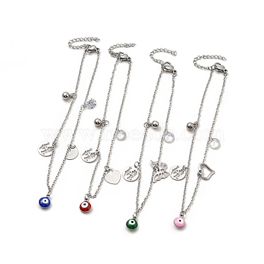 Mixed Color Cubic Zirconia Anklets