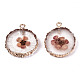 Transparent Clear Epoxy Resin & Dried Flower Pendants(RESI-S383-075-D02)-2