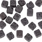 Natural Lava Rock Beads Strands, Cube, 10x10x10mm, Hole: 1mm, about 36pcs/strand, 15.55''(39.5cm)(G-WH0018-034C)
