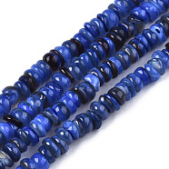 Natural Freshwater Shell Beads Strands, Dyed, Chip, Midnight Blue, 3~4x0.3~3mm, Hole: 0.6mm, about 220~225pcs/strand, 14.76 inch~15.16 inch(37.5cm~38.5cm)(SHEL-S278-067A)