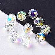 Imitation Austrian Crystal Beads, Grade AAA, Faceted(32 Facets), Round, Clear AB, 6mm, Hole: 0.7~0.9mm(SWAR-F021-6mm-540)