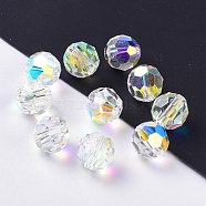 Imitation Austrian Crystal Beads, Grade AAA, K9 Glass, Faceted(32 Facets), Round, Clear AB, 6mm, Hole: 0.7~0.9mm(SWAR-F021-6mm-540)