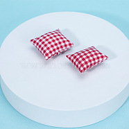 Mini Pillow, Simulated Cushion, Dollhouse Household Accessories, for Miniature Bedroom, Tartan, 46~50x34~43x18~31mm(MIMO-PW0001-022C)