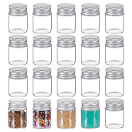 Glass Empty Cosmetic Containers, with Aluminum Screw Top Lids, Clear, 3x4.2cm, Inner Diameter: 2.1cm, Capacity: 15ml(0.51fl. oz)(CON-WH0084-41B)