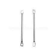 304 Stainless Steel Links connectors, Bar, Stainless Steel Color, 25x1.2mm, Hole: 1mm(X-STAS-Q229-01)