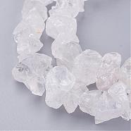 Natural Quartz Crystal Beads Strands, Rock Crystal Beads, Nuggets, 12~22x7~13.5x10~22mm, Hole: 1mm, about 50pcs/strand, 15.3 inch(G-F336-03)