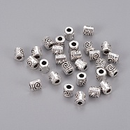 Tibetan Style Alloy Beads, Column, Antique Silver, Lead Free & Cadmium Free, 6x6mm, Hole: 2.5mm(X-LFH10235Y)