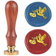 DIY Scrapbooking Wax Seal Stamp with Wooden Handle, for Envelopes Invitations, Gift Card, Bird, 83x22mm(AJEW-WH0208-1236)