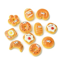 Opaque Resin Imitation Food Decoden Cabochons, Bread Mixed Shapes, Dark Orange, 20~26x16~24.5x7.5~9.5mm(RESI-H159-01)