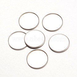 Tarnish Resistant 316 Surgical Stainless Steel Milled Edge Bezel Cups, Cabochon Settings, Flat Round, Stainless Steel Color, 19x1mm, Tray: 18mm(STAS-K099-01-18mm-P)