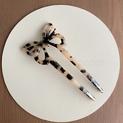 Cellulose Acetate Hair Forks, Hairpin Hair Accessory, Butterfly, Linen, 120mm(PW-WG24FA9-08)