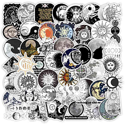 50Pcs The Sun and Moon Planet Stickers, for Laptop Scrapbook Phone Notebooks Diary, Moon Pattern, 40~60mm, 50pcs/set(X-STIC-PW0002-090)