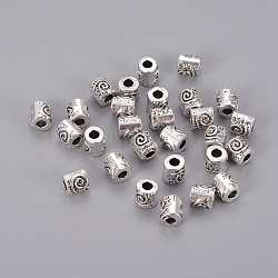 Tibetan Style Alloy Beads, Column, Antique Silver, Lead Free & Cadmium Free, 6x6mm, Hole: 2.5mm(X-LFH10235Y)