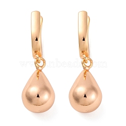 Brass Teardrop Hoop Earrings, Rack Plating, Long-Lasting Plated, Lead Free & Cadmium Free, Golden, 34.5x10.5mm(EJEW-K300-27G)