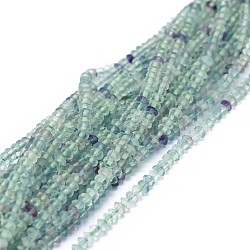 Natural Fluorite Beads Strands, Faceted, Rondelle, 2.5~3.5x1.5mm, Hole: 0.6mm, about 90pcs/strand, 15.35(39cm)(G-I249-D08-02)