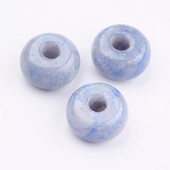 Natural Blue Aventurine European Beads, Large Hole Beads, Rondelle, 14x8mm, Hole: 4mm