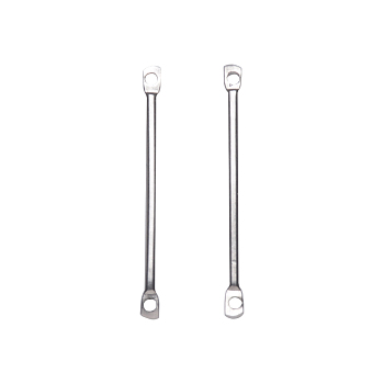 304 Stainless Steel Links connectors, Bar, Stainless Steel Color, 25x1.2mm, Hole: 1mm