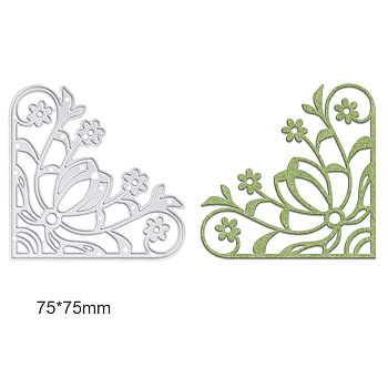 Carbon Steel Cutting Dies Stencils, for DIY Scrapbooking/Photo Album, Decorative Embossing DIY Paper Card, Floral Pattern, Matte Platinum Color, 77x77mm